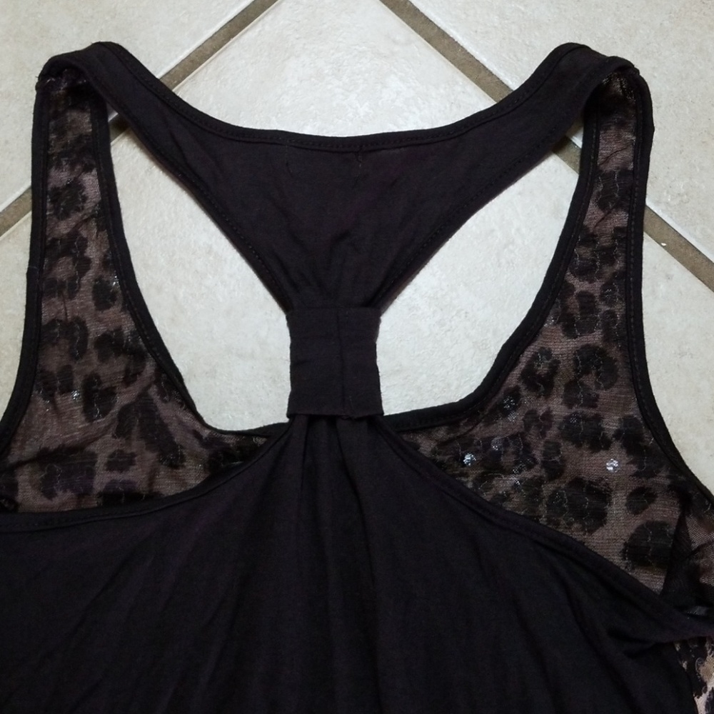 Size LG Animal Print Sparkley Racerback Tank - Picture 4 of 6